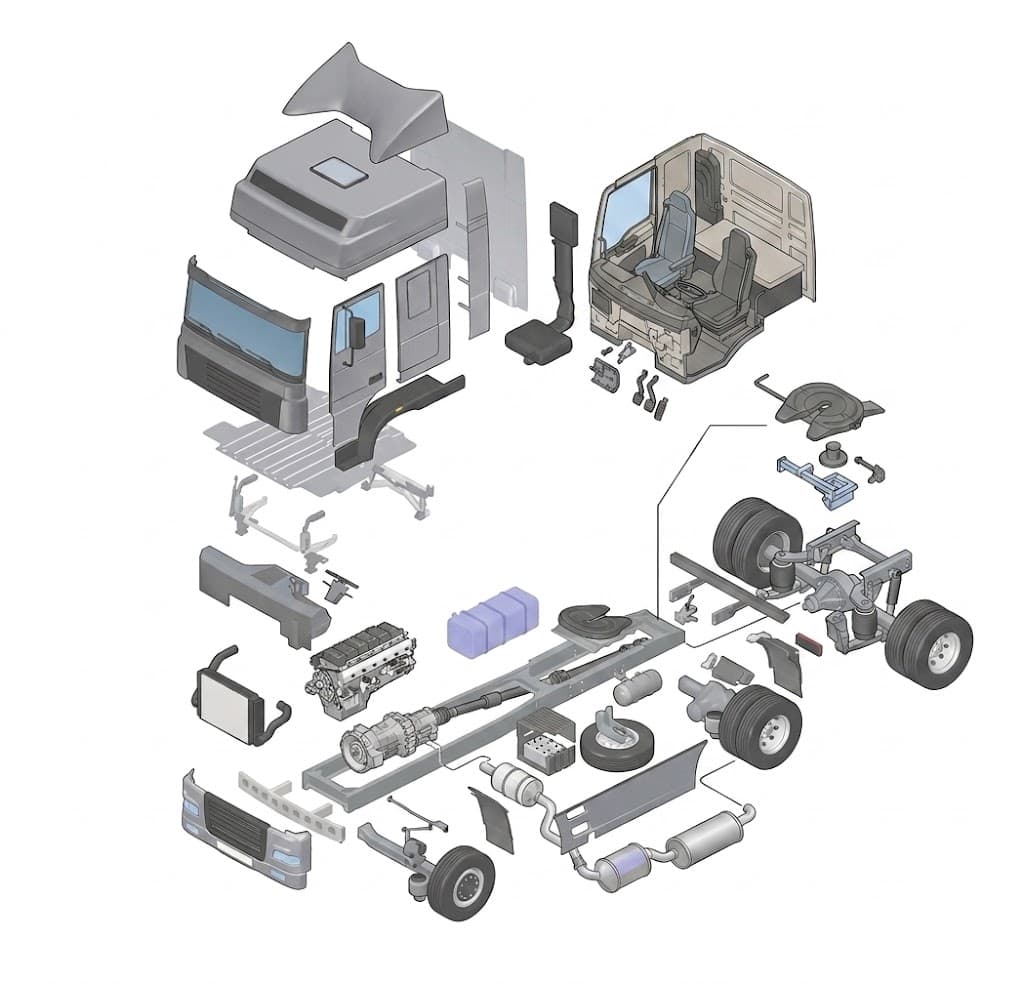Truck exploded parts diagram